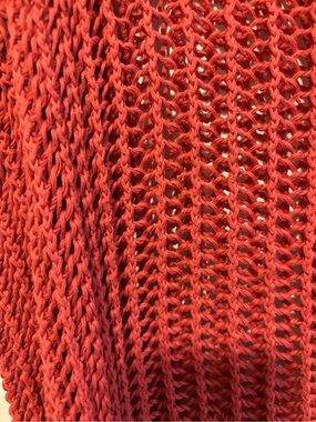 American Rag Coral-Red Open Knit Swim Coverup